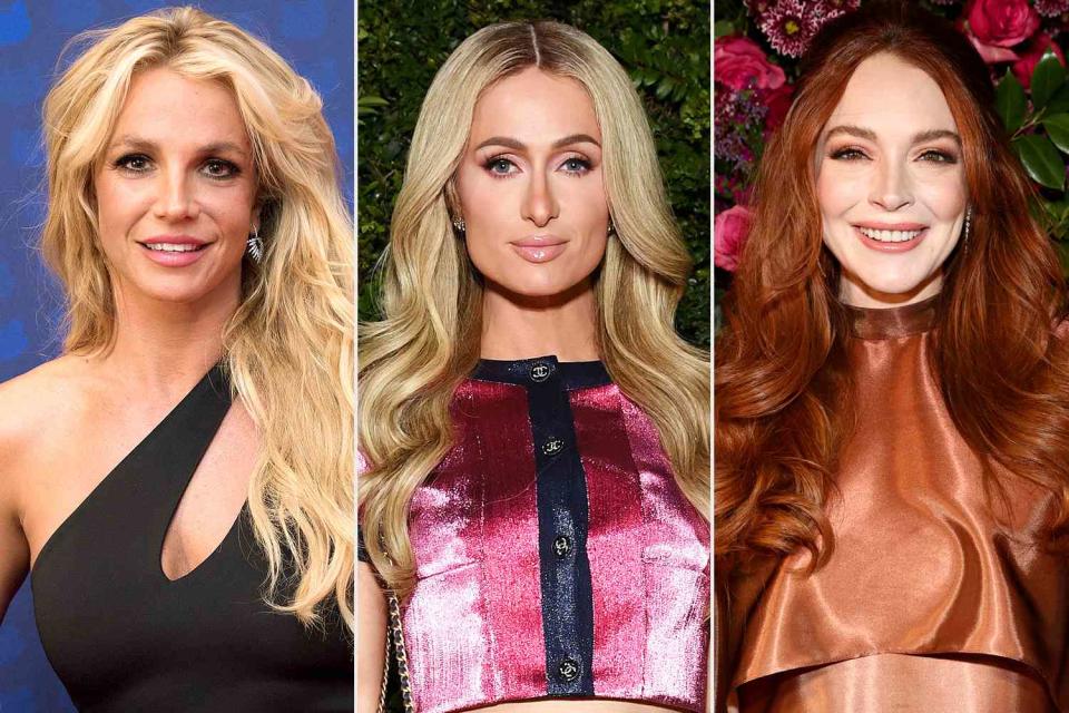 <p>Image Group LA/Disney Channel via Getty Images; Jon Kopaloff/WireImage; Jamie McCarthy/Getty </p> Britney Spears, Paris Hilton and Lindsay Lohan