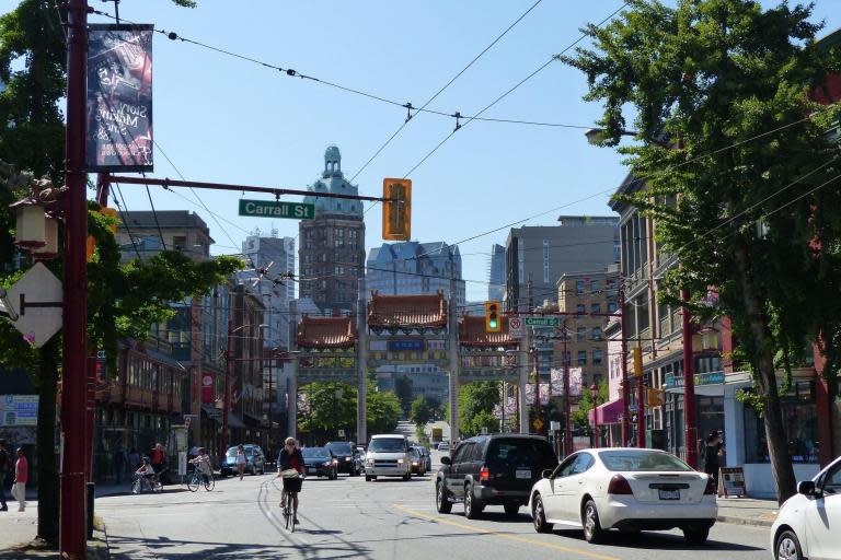 <p>Vancouver was named the third most liveable city in the world in 2017, according <a rel="nofollow noopener" href="https://www.ipsos.com/en-us/news-polls/ipsos-top-cities-2017" target="_blank" data-ylk="slk:Ipsos Top Cities Index,;elm:context_link;itc:0;sec:content-canvas" class="link ">Ipsos Top Cities Index,</a> so it’s not a surprise that its downtown would have an appeal too. Whether you’re an organic nibbler who appreciates sustainability or just want to enjoy nightlife without a worry, downtown Vancouver has variety for you to play with. Music is also a great attraction — Vogue theatre, anyone? (Yahoo) </p>