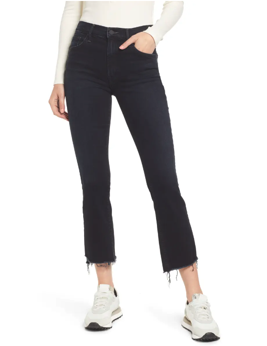 Mother The Insider Crop Fray Step Hem Jeans. Image via Nordstrom.