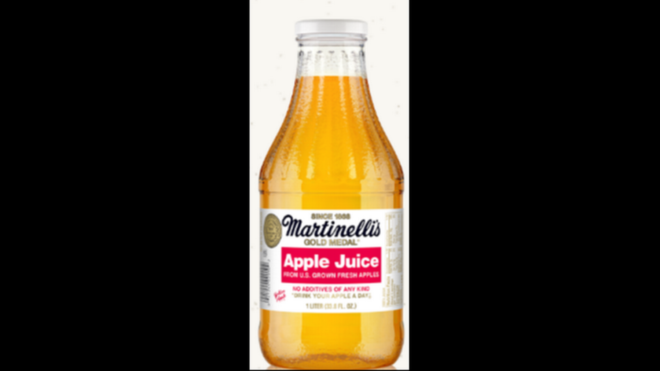 One lot of Martinelli’s apple juice in 1-liter/33.8-ounce bottles has been recalled.