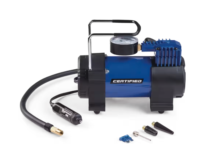 Certified 12 V Direct Drive Portable Air Compressor. Image via Canadian Tire.