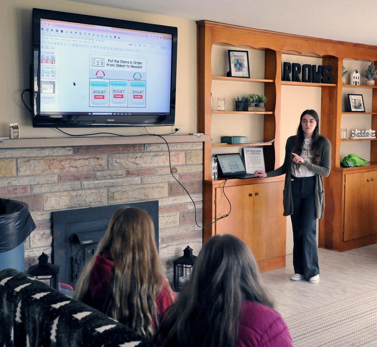 Speech and Language Pathologist Cassie Flack teaches a life skills class to Ashland students at the home on the Wertman/Ferguson family's historic property, which was donated to the Ashland City Schools by Mary Lou Wertman in 2016.
