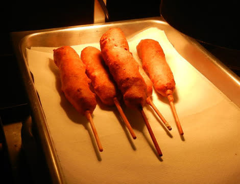 Double bacon corn dog.