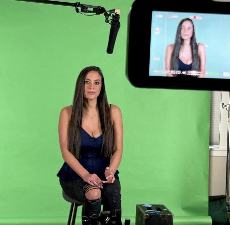 Sammi Giancola, pictured filming for "Jersey Shore Family Vacation." The image was distributed by MTV on March 11.