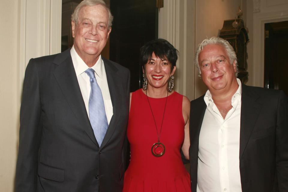 <div class="inline-image__caption"><p>David Koch, Ghislaine Maxwell and Aby Rosen attend Christine & Steve Schwarzman Host a Private Evening to Celebrate Anna Netrebko's New Album, "Verdi" at Private Residence on September 16, 2013 in New York City. </p></div> <div class="inline-image__credit">Sylvain Gaboury/Patrick McMullan via Getty</div>