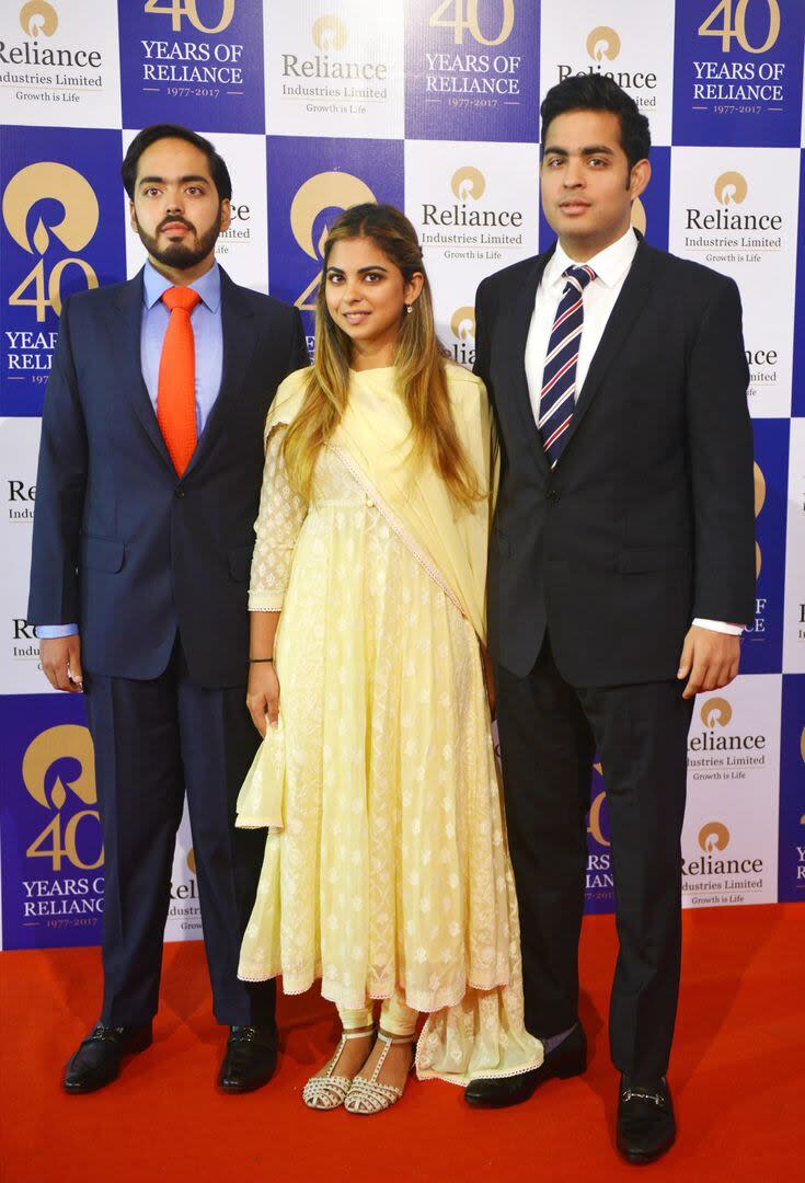 Anant, Isha y Akash Ambani