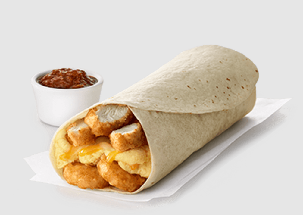 Chick-fil-A Hashbrown Scramble breakfast burrito