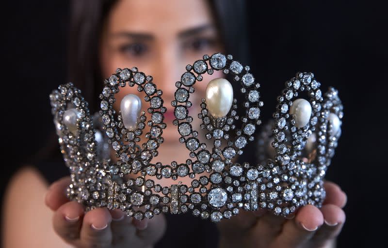 Preview of jewels before Sotheby's auction in Geneva