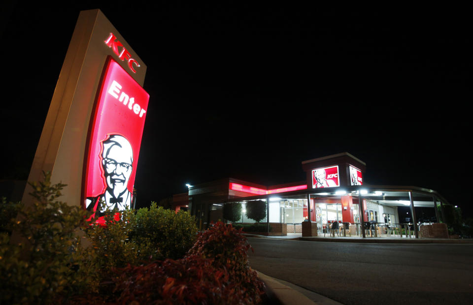 KFC restaurant at night