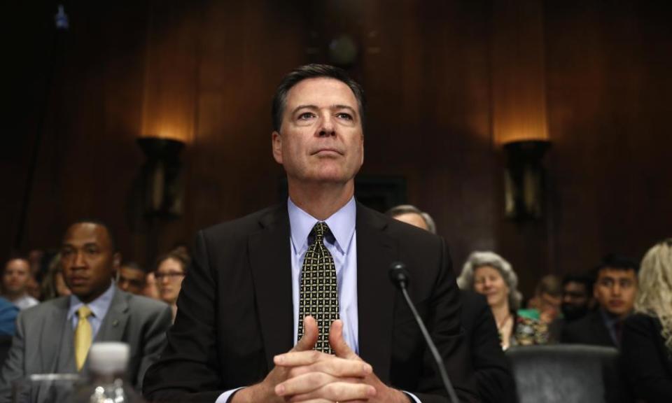 James Comey prepares to testify on Capitol Hill on 3 May 2017.