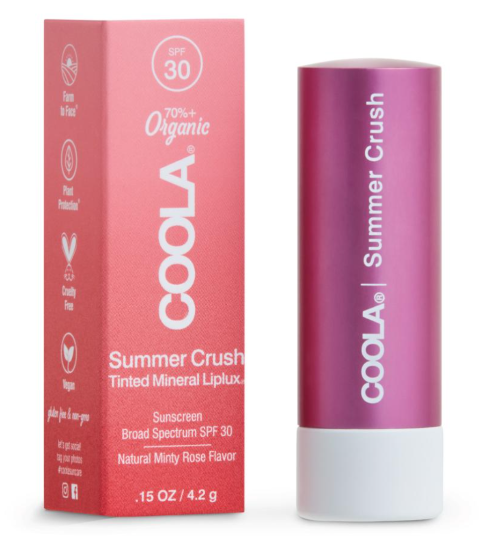 Coola Mineral Liplux Organic Tinted Lip Balm Sunscreen SPF 30 in Summer Crush