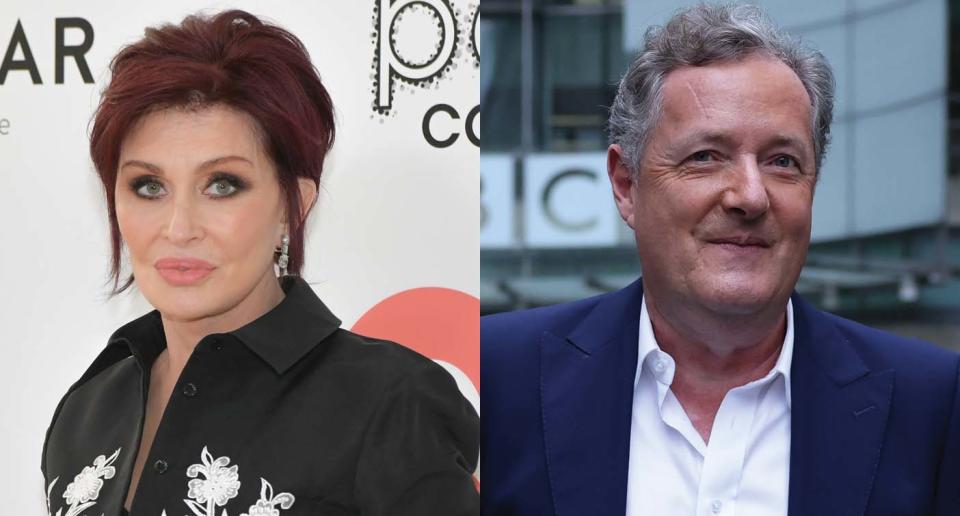 Sharon Osbourne sat down with her friend Piers Morgan. (Photo: Getty Images)