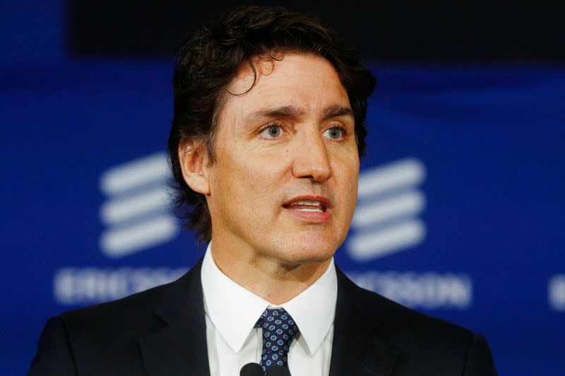 Canada's Prime Minister Justin Trudeau meets Ericsson CEO Borje Ekholm in Kanata