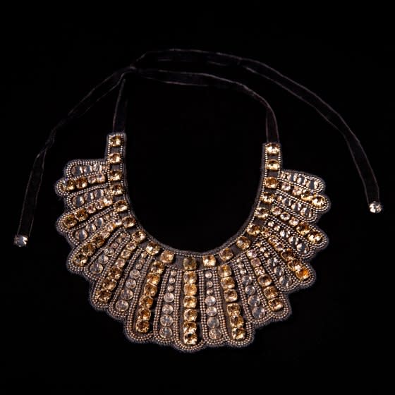 Ginsburg often wore this bejeweled collar that looked like armor on days she dissented.<span class="copyright">Elinor Carucci for TIME</span>