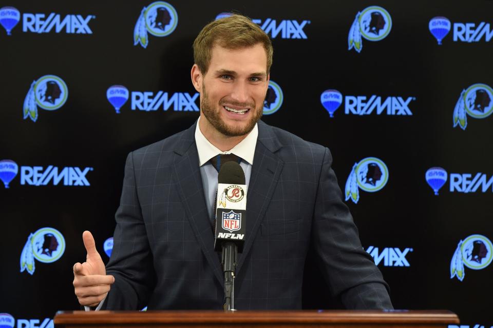 BALTIMORE, MD - OCTOBER 09:  Kirk Cousins #8 of the Washington Redskins addresses the media after a football game against the Baltimore Ravens at M&T Bank Stadium on October 9, 2016 in Baltimore, Maryland.  (Photo by Mitchell Layton/Getty Images)
