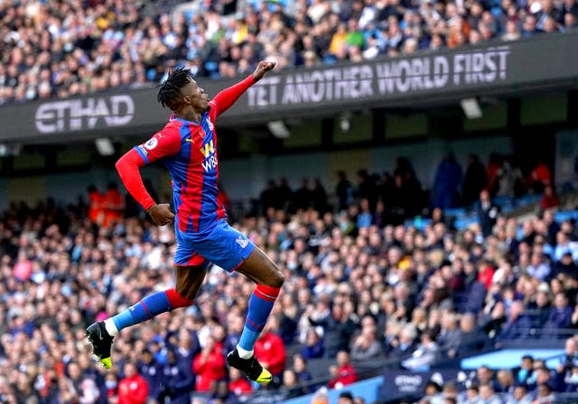 Wilfried Zaha celebrates