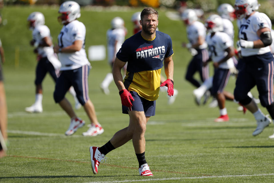 New England's receiving corps is marked by equal parts question marks and upside. (Getty)