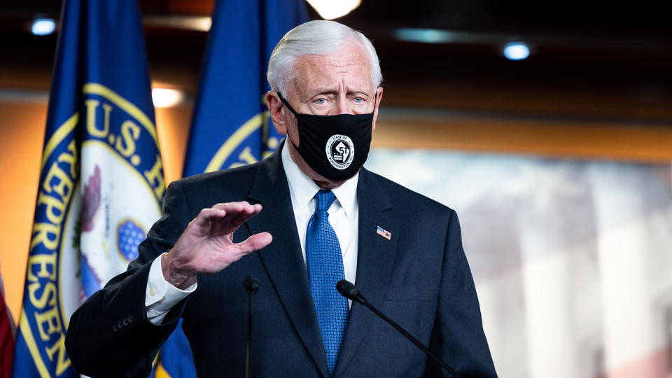 U.S. Representative Steny Hoyer (D-MD) speaking at a press conference on Capitol Hill in Washington, DC on April 21, 2021. (Michael Brochstein/SOPA Images/Shutterstock)