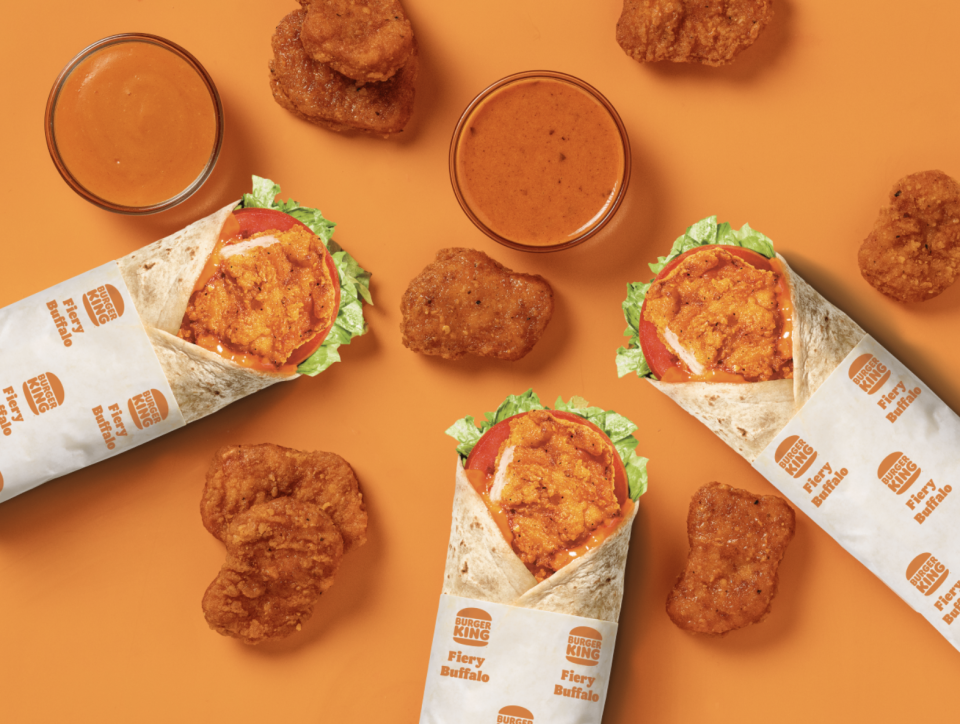 Burger King is bringing the heat to its fan-favorite wraps with an all-new Fiery Buffalo Royal Crispy Wrap (Courtesy: Burger King)