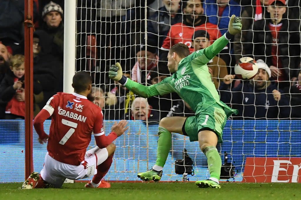 Lewis Grabban fires a late winner for Forest   (AFP via Getty Images)