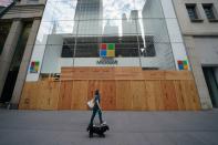 The Microsoft store is pictured in the Manhattan borough of New York City