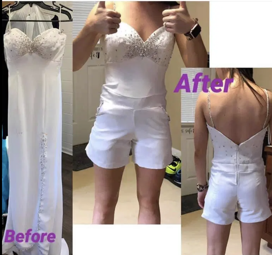 A bridal romper has proven to be a divisive look to say the least. Photo: Facebook