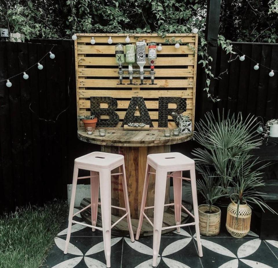 Use reclaimed materials for a budget-friendly bar