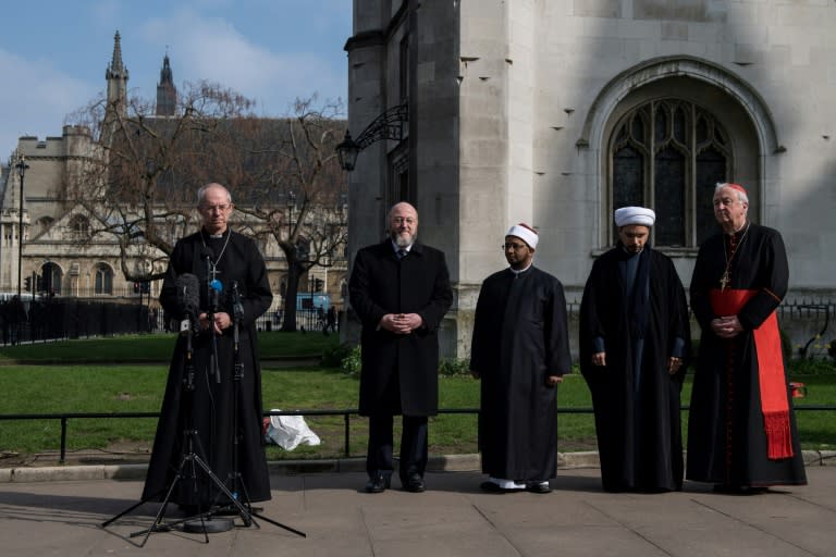 Faith leaders including Archbishop of Canterbury Justin Welby, the chief rabbi and the chief imam of London's central mosque gathered to remember the victims together