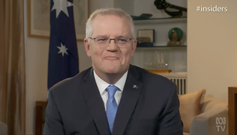 Scott Morrison tried to contain himself during a testy interview in which he avoided directly answering a number of questions. Source: ABC