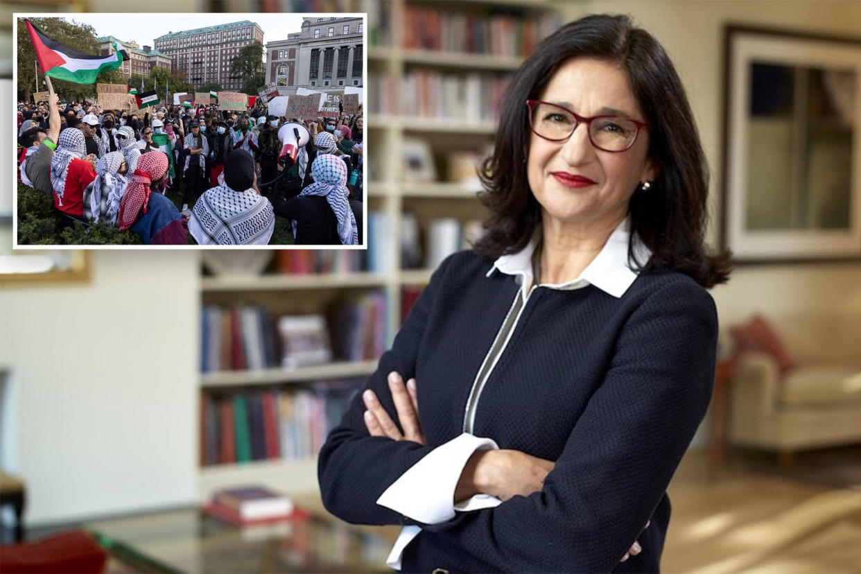 Protest at Columbia University and University President Minouche Shafik