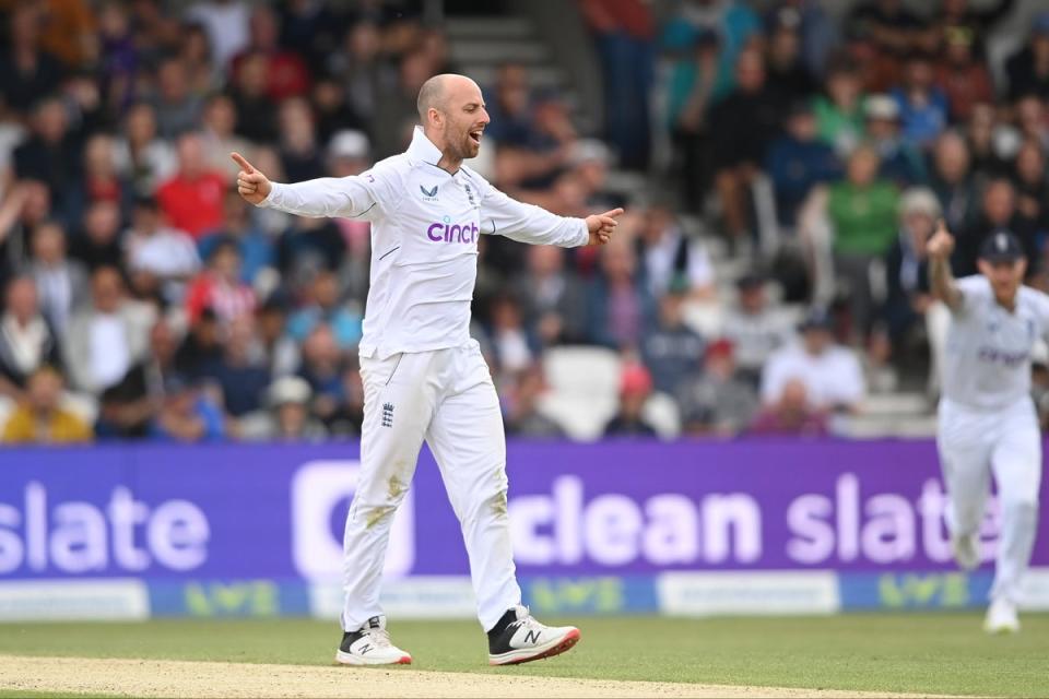 Jack Leach took the first 10-wicket haul of his Test match career  (Getty Images)