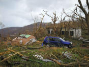 <p>Storm damage in the aftermath of Hurricane Irma in Tortola, in the British Virgin Islands, on Sept. 7, 2017. (Photo: Jalon Manson Shortte via AP) </p>
