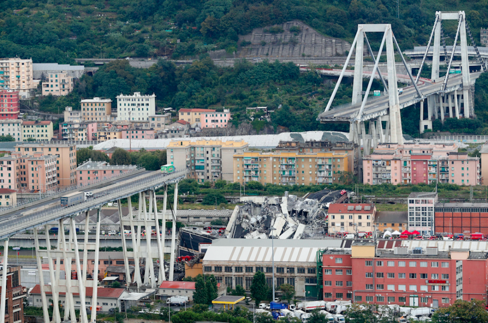 <em>The bridge collapse in Genoa resulted in the deaths of at least 35 people (AP)</em>