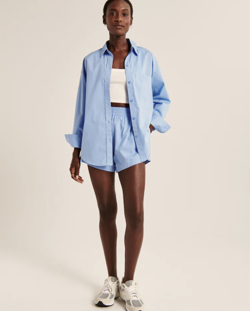 Oversized Poplin Button-Up Shirt