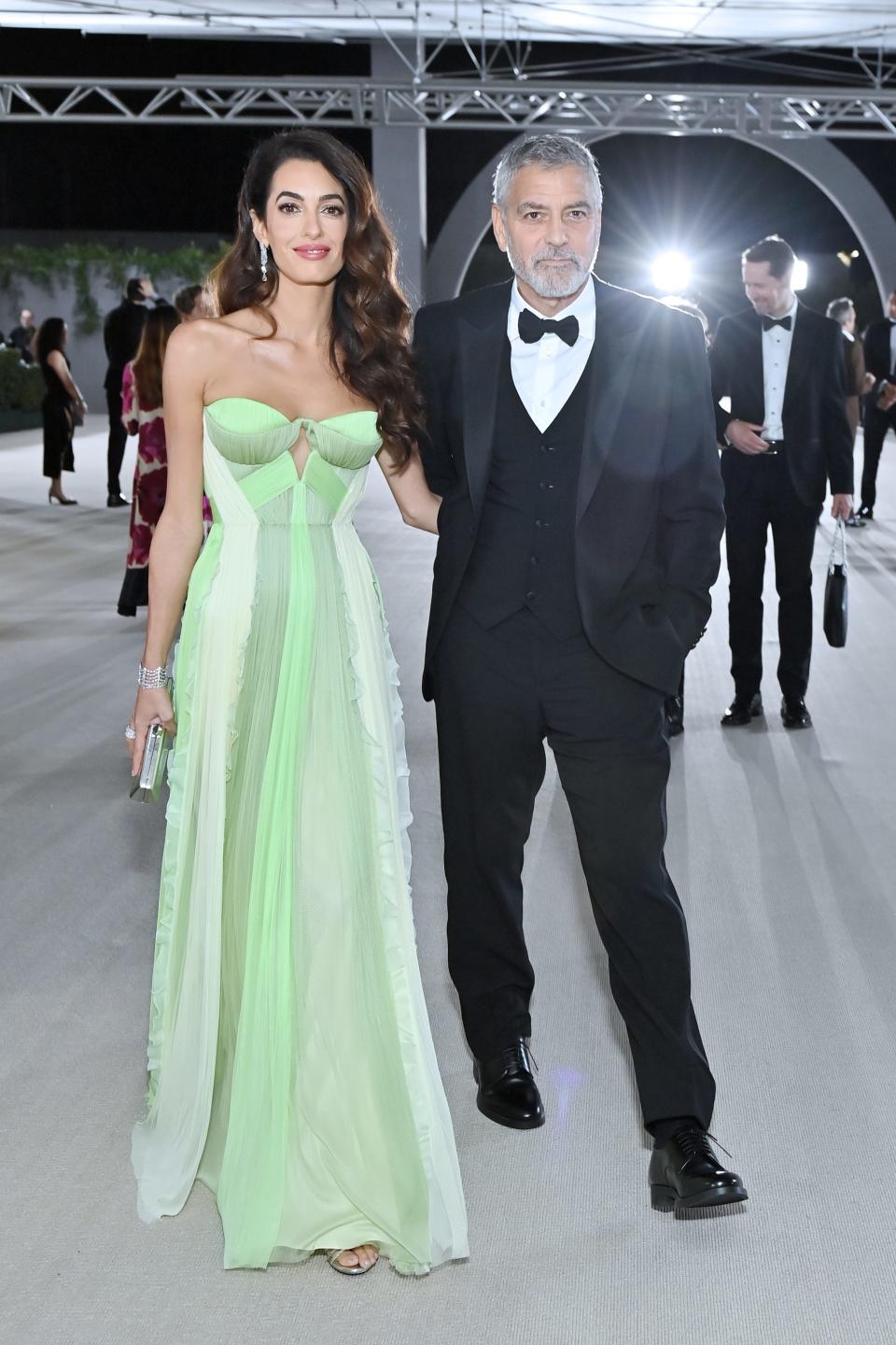 Amal Clooney and George Clooney attend attend the Academy Museum Gala in LA on October 15, 2022.