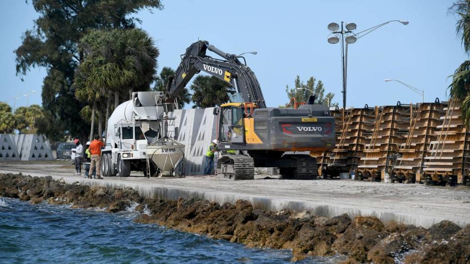 Cement structures near the Sunshine Skyway Bridge in Manatee County will reduce erosion and help water quality, according to the state.