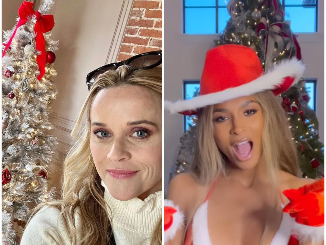 Reese Witherspoon Ciara celebrity holiday decor photos