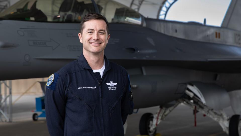 Lockheed Martin F-16 test pilot Chris Nations. <em>Lockheed Martin</em> Jana Somero
