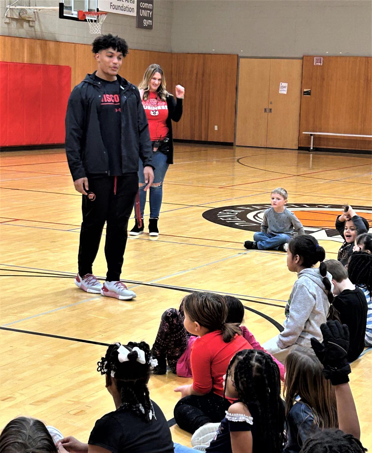 Wisconsin Badgers star Braelon Allen visited with kids at the Boys and Girls Club of Fond du Lac on Friday.