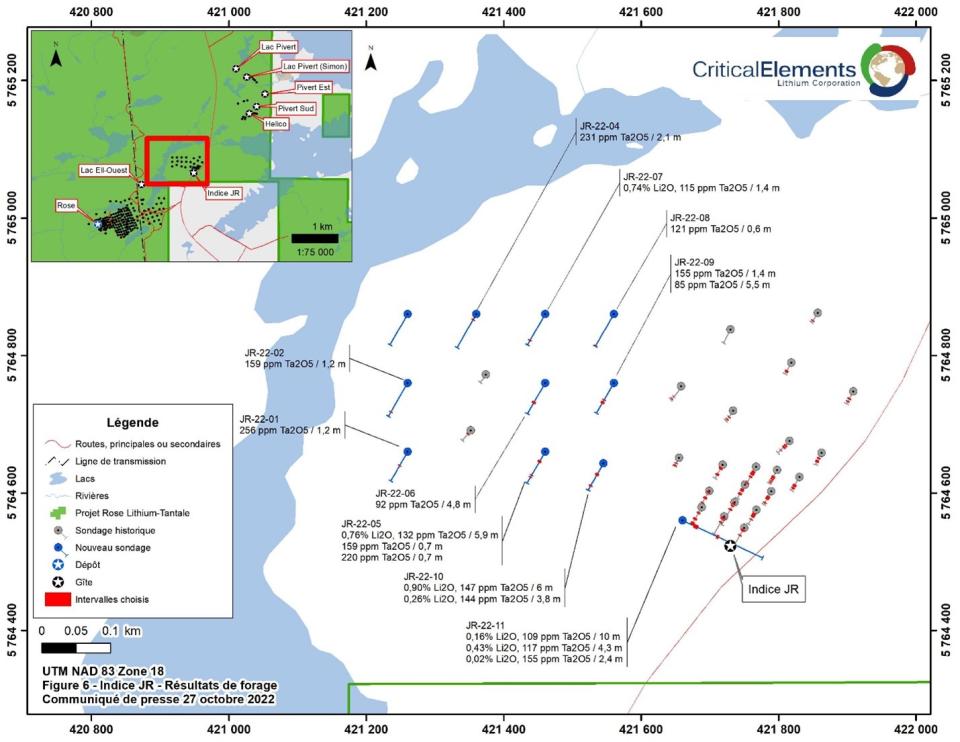 Critical Elements Lithium Corporation, Thursday, October 27, 2022, Press release picture