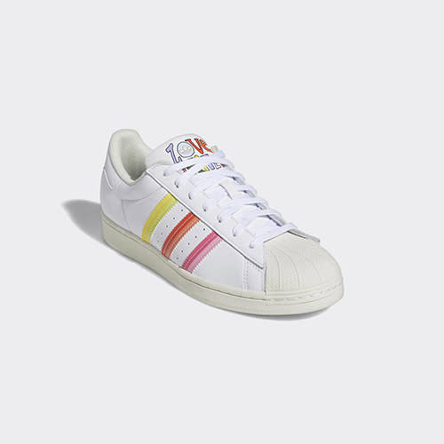 adidas ORIGINALS Superstar Pride Shoes Men White Sneaker GW2415. (Photo: Shopee SG)