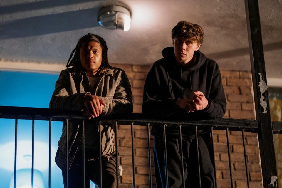 Percelle Ascott as Jay with George MacKay as Toby (NICK WALL/NETFLIX)