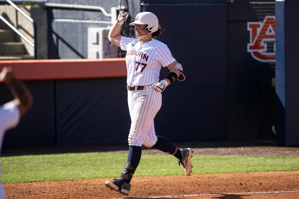 Bri Ellis (77) during the game versus Bowling Green Falcons at Jane B. Moore Field in Auburn, AL on Sunday, Mar 5, 2023.<br>Jamie Holt/Auburn Tigers