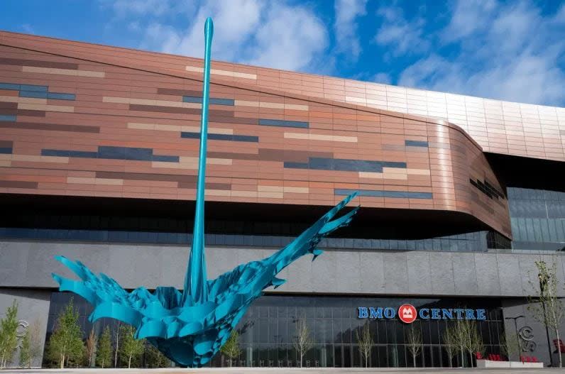 The Spirit of Water, a massive public art installation outside of the newly-expanded BMO Centre, was officially unveiled on May 22, 2024.