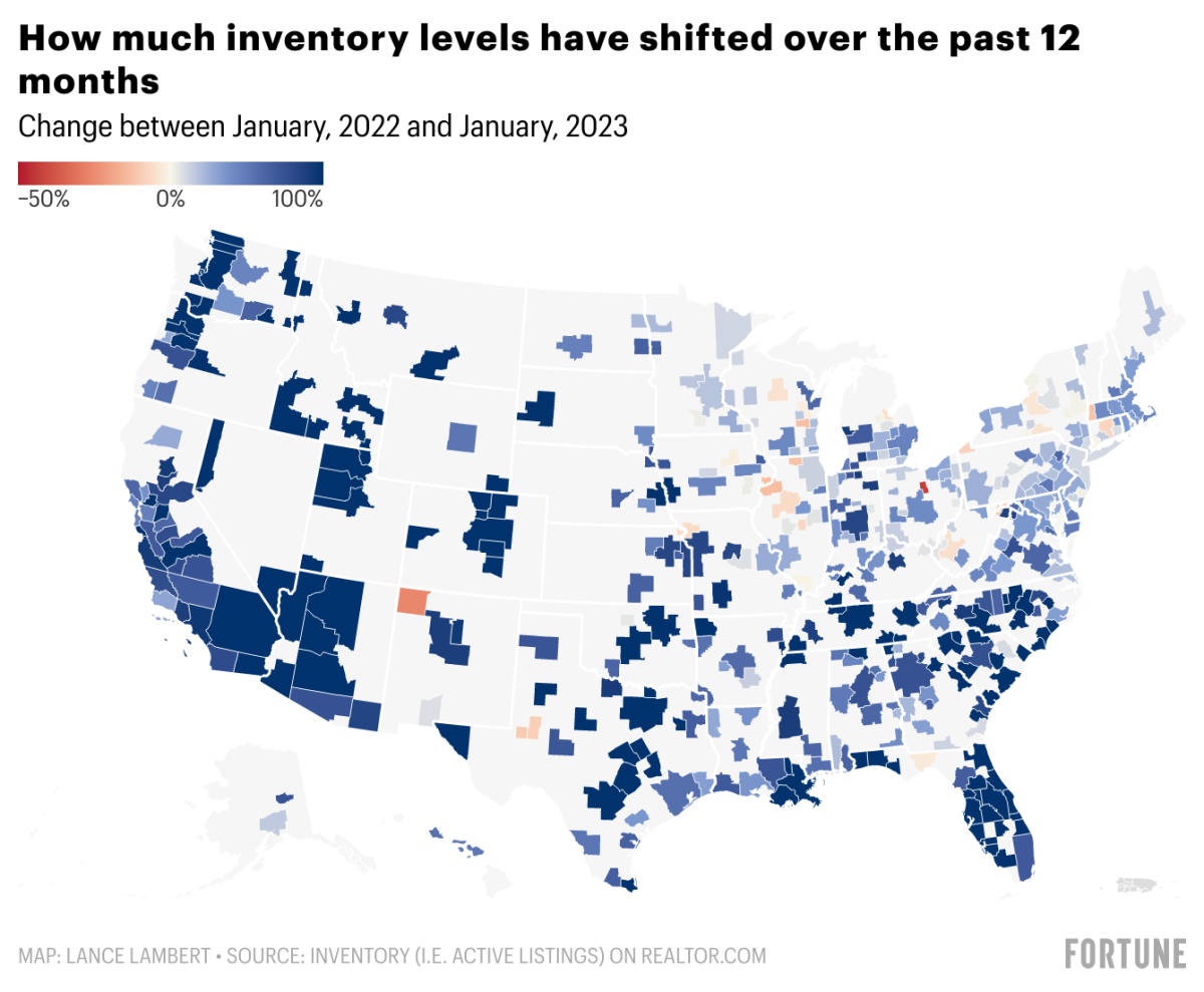 These 2 maps show the inventory situation in America’s 400 largest