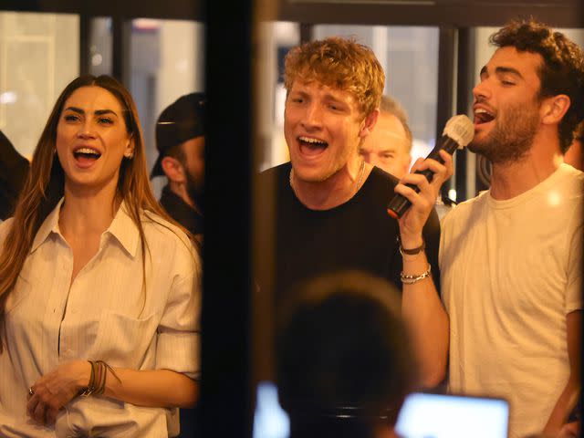 <p>Robino Salvatore/Getty</p> Matteo Berrettini and Melissa Satta enjoying karaoke in Milan