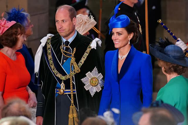 <p>PETER BYRNE/POOL/AFP via Getty Images</p> Prince William and Kate Middleton attend Scotland's coronation celebration on July 5