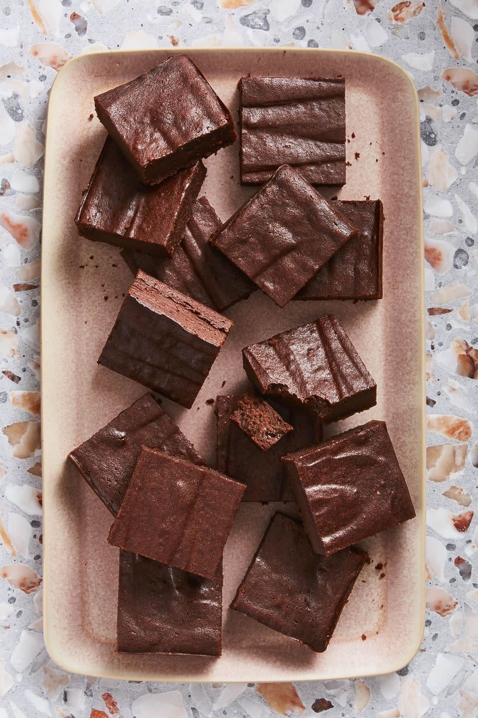 fudgy beet brownies on a plate