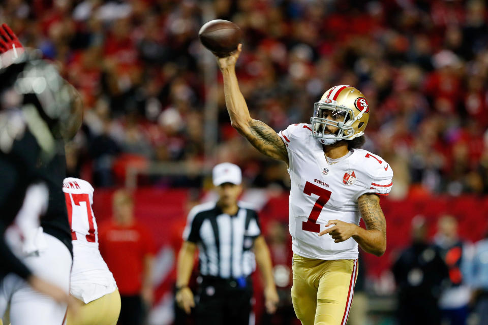 Colin Kaepernick amassed 18 total touchdowns while throwing only four interceptions in just 10 starts last season for the 49ers. (Getty Images)