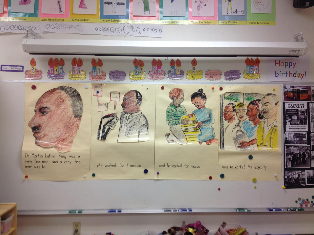 Marni Shapiro's kindergarten class learns about Martin Luther King Jr. Day.  (Marni Shapiro)